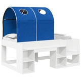 vidaXL Bed met Tunnel 4 pcs Wit en Lichtblauw Bewerkt hout