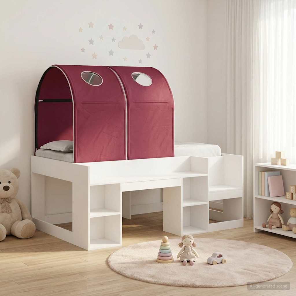vidaXL Bed met Tunnel 4 pcs Wit en Lichtblauw Bewerkt hout
