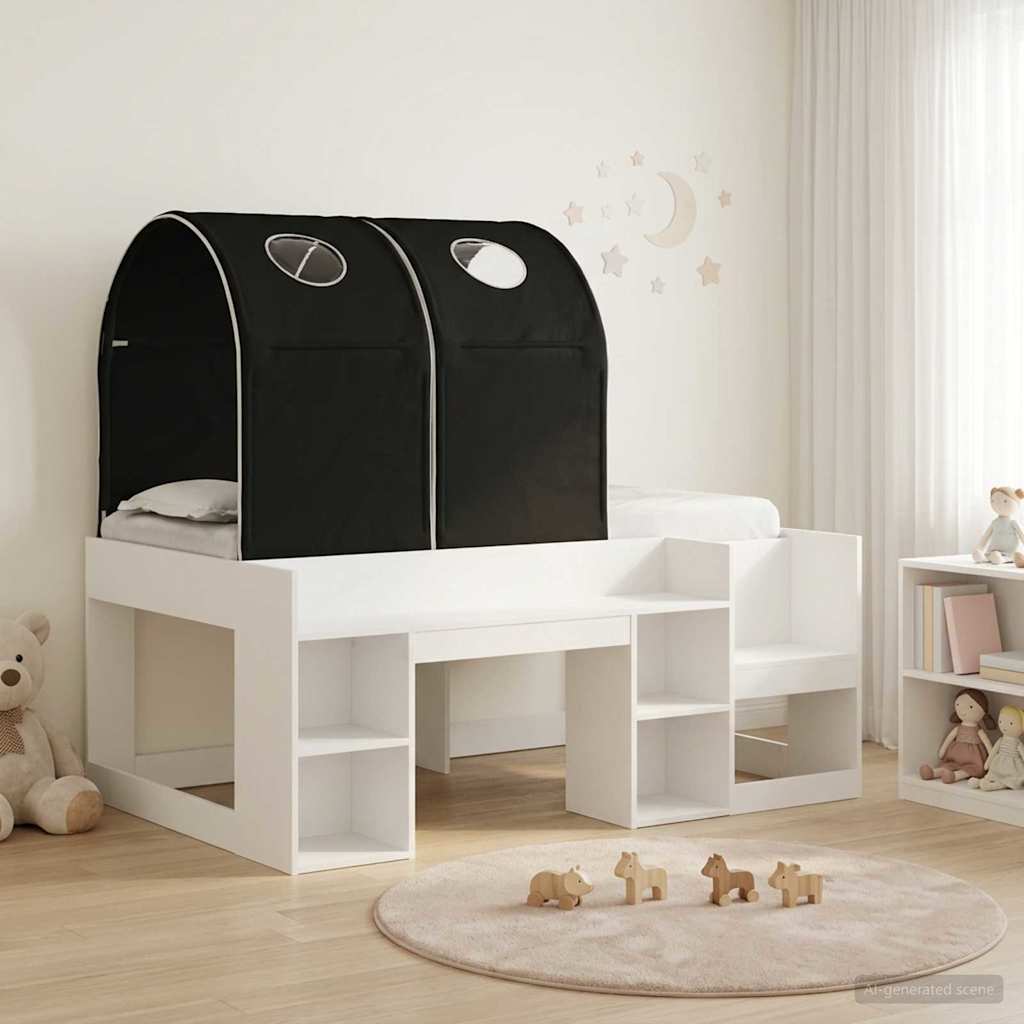 vidaXL Bed met Tunnel 4 pcs Wit en Lichtblauw Bewerkt hout