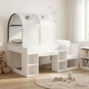 vidaXL Bed met Tunnel 4 pcs Wit en Lichtblauw Bewerkt hout