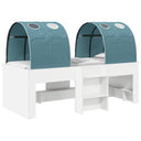 vidaXL Bed met Tunnel 4 pcs Wit en Lichtblauw Bewerkt hout