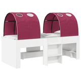 vidaXL Bed met Tunnel 4 pcs Wit en Lichtblauw Bewerkt hout