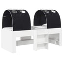 vidaXL Bed met Tunnel 4 pcs Wit en zwart Bewerkt hout