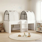 vidaXL Bed met Tunnel 4 pcs Wit en zwart Bewerkt hout