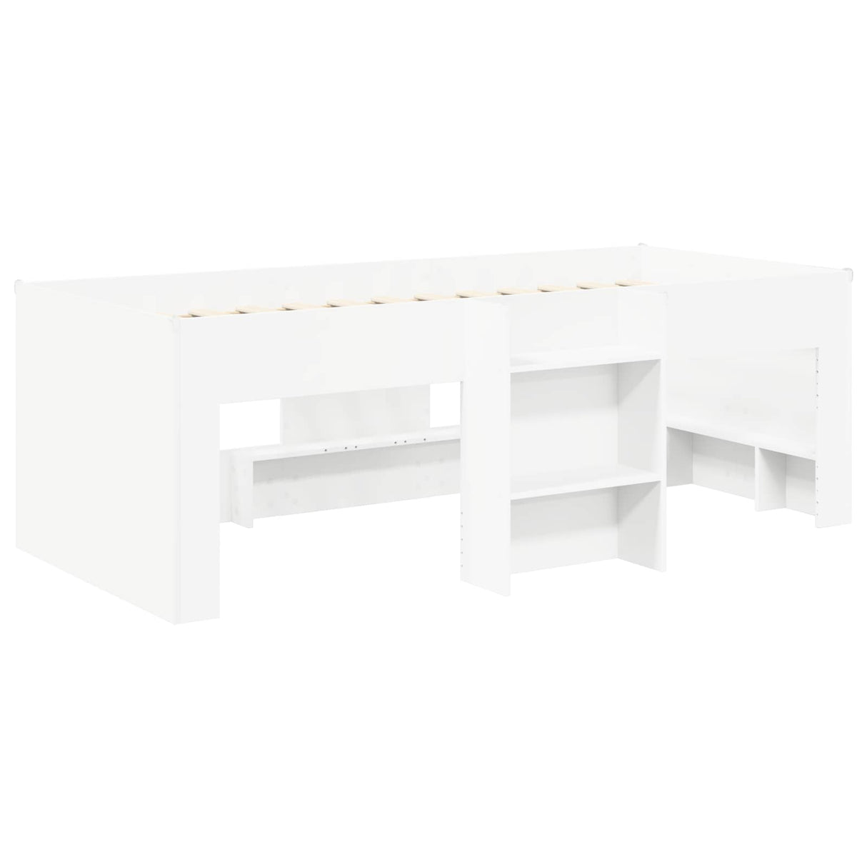 vidaXL Bed with Tunnel 4 pcs White and Pink Engineered Wood