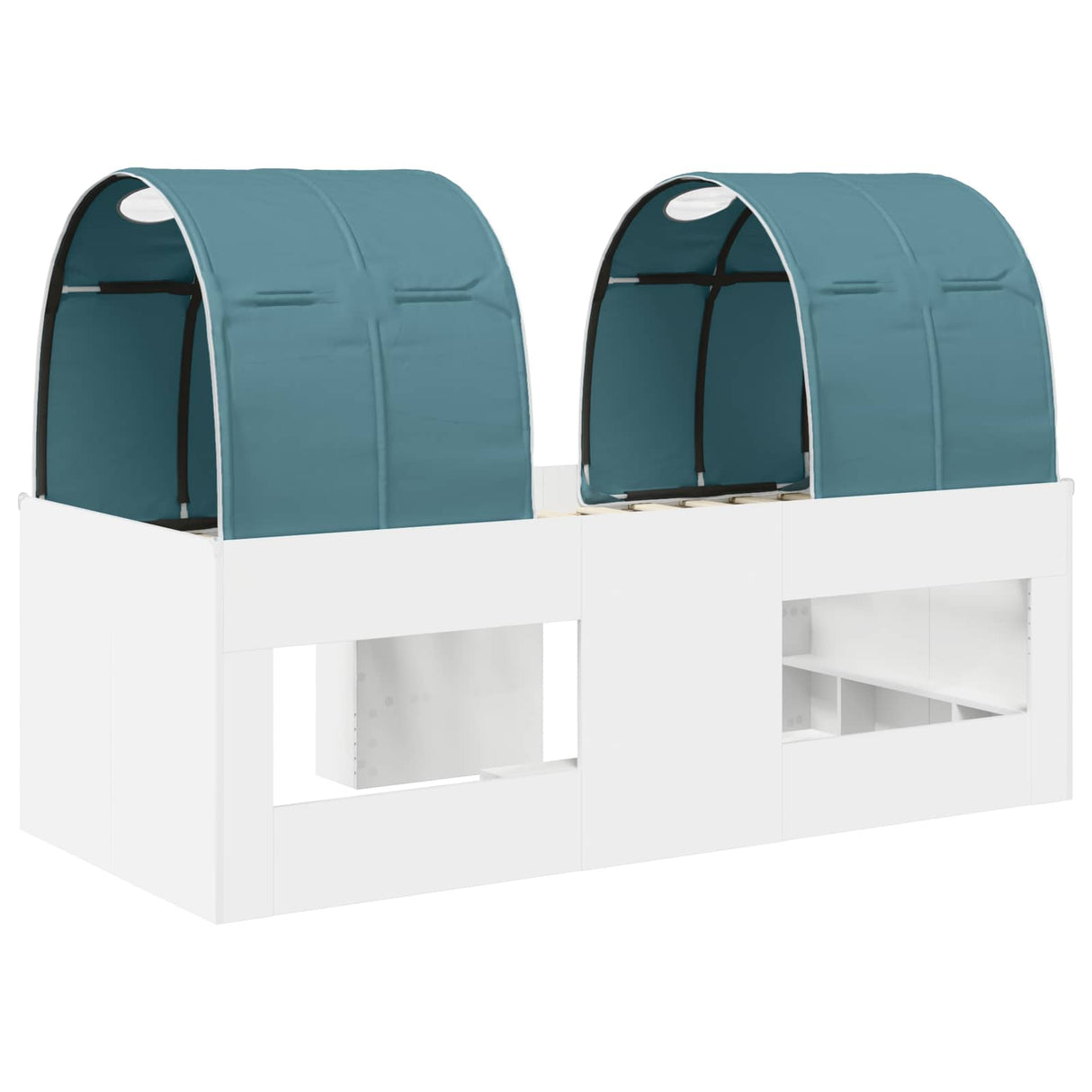 vidaXL Bed with Tunnel 4 pcs White and Pink Engineered Wood
