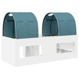 vidaXL Bed with Tunnel 4 pcs White and Pink Engineered Wood