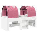 vidaXL Bed with Tunnel 4 pcs White and Pink Engineered Wood