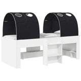 vidaXL Bed met Tunnel 4 pcs Wit en Lichtblauw Bewerkt hout