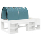 vidaXL Bed met Tunnel 4 pcs Wit en Lichtblauw Bewerkt hout