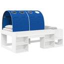 vidaXL Bed met Tunnel 4 pcs Wit en Lichtblauw Bewerkt hout
