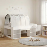 vidaXL Bed met Tunnel 4 pcs Wit en Lichtblauw Bewerkt hout