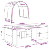 vidaXL Bedframe met tunnel met plank 3 pcs Wit en Roze Bewerkt hout