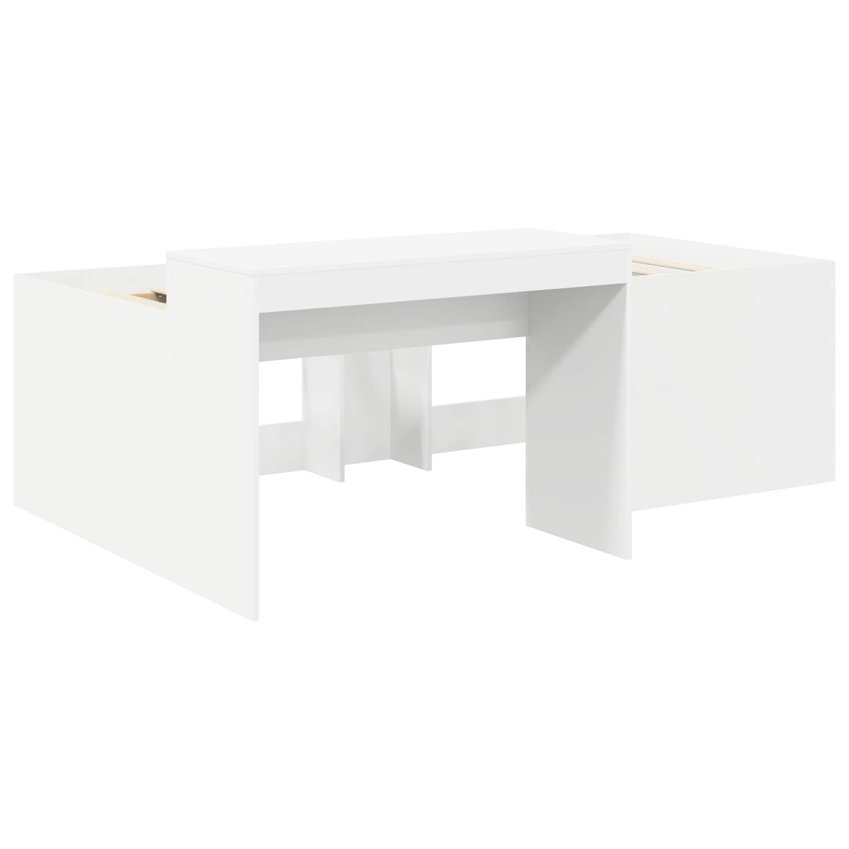 vidaXL Bedframe met tunnel met plank 3 pcs Wit en Roze Bewerkt hout