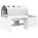 vidaXL Bedframe met tunnel met plank 3 pcs Wit en Roze Bewerkt hout