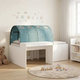 vidaXL Bed with Tunnel 4 pcs White and Light Blue Engineered Wood