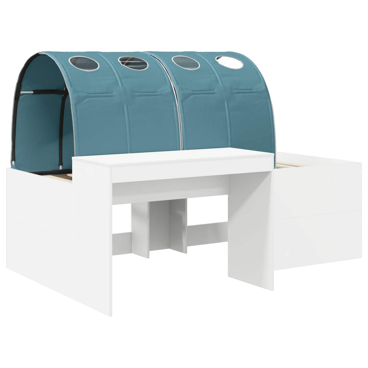 vidaXL Bed with Tunnel 4 pcs White and Light Blue Engineered Wood
