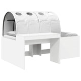 vidaXL Bed with Tunnel 4 pcs White and Light Blue Engineered Wood