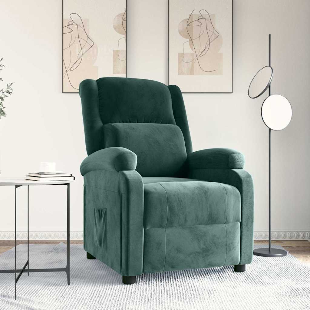vidaXL Fauteuil verstelbaar fluweel lichtgrijs