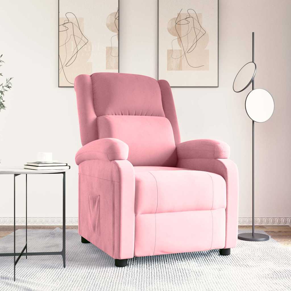 vidaXL Fauteuil verstelbaar fluweel lichtgrijs