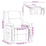 vidaXL Fauteuil verstelbaar fluweel lichtgrijs