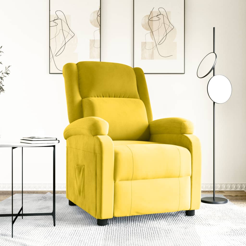 vidaXL Fauteuil verstelbaar fluweel lichtgrijs