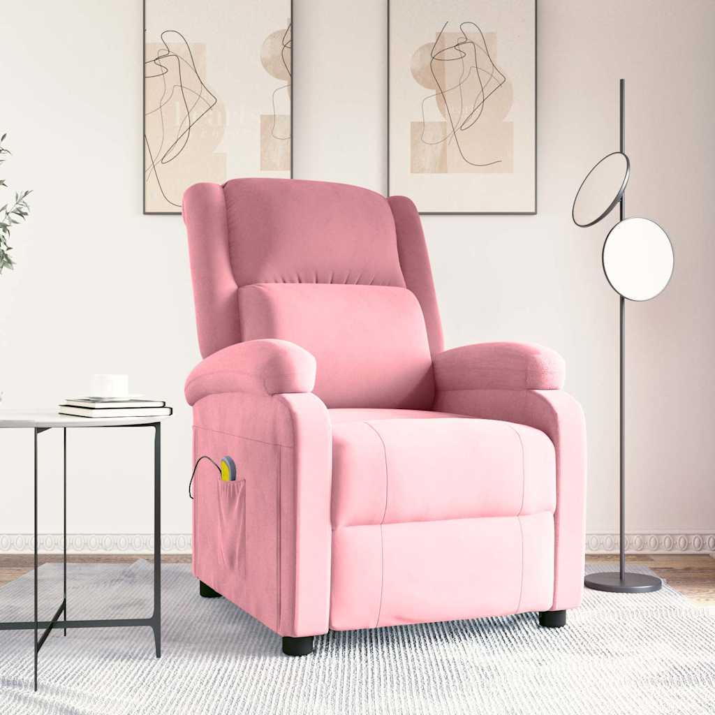 vidaXL Massagestoel fluweel lichtgrijs