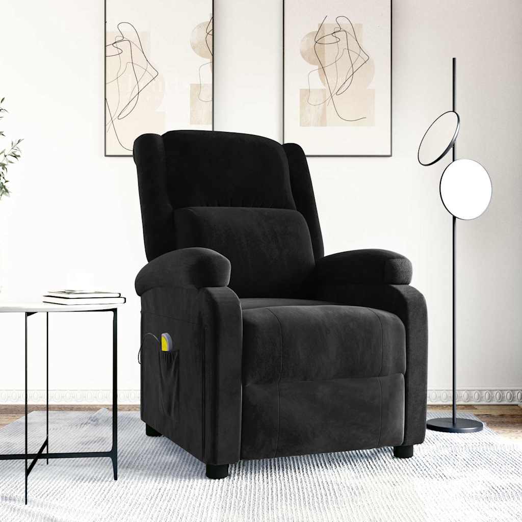 vidaXL Massagestoel fluweel lichtgrijs