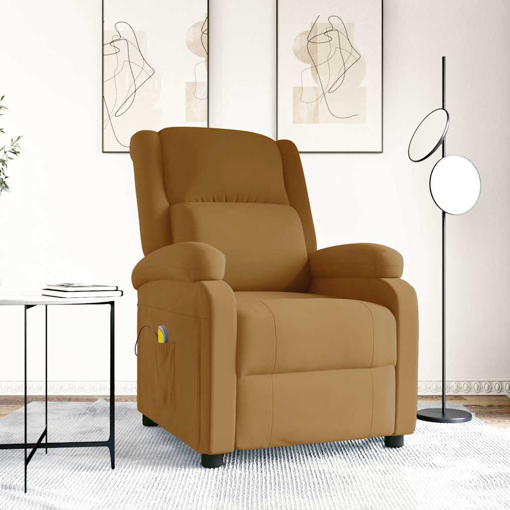 vidaXL Massagestoel fluweel lichtgrijs