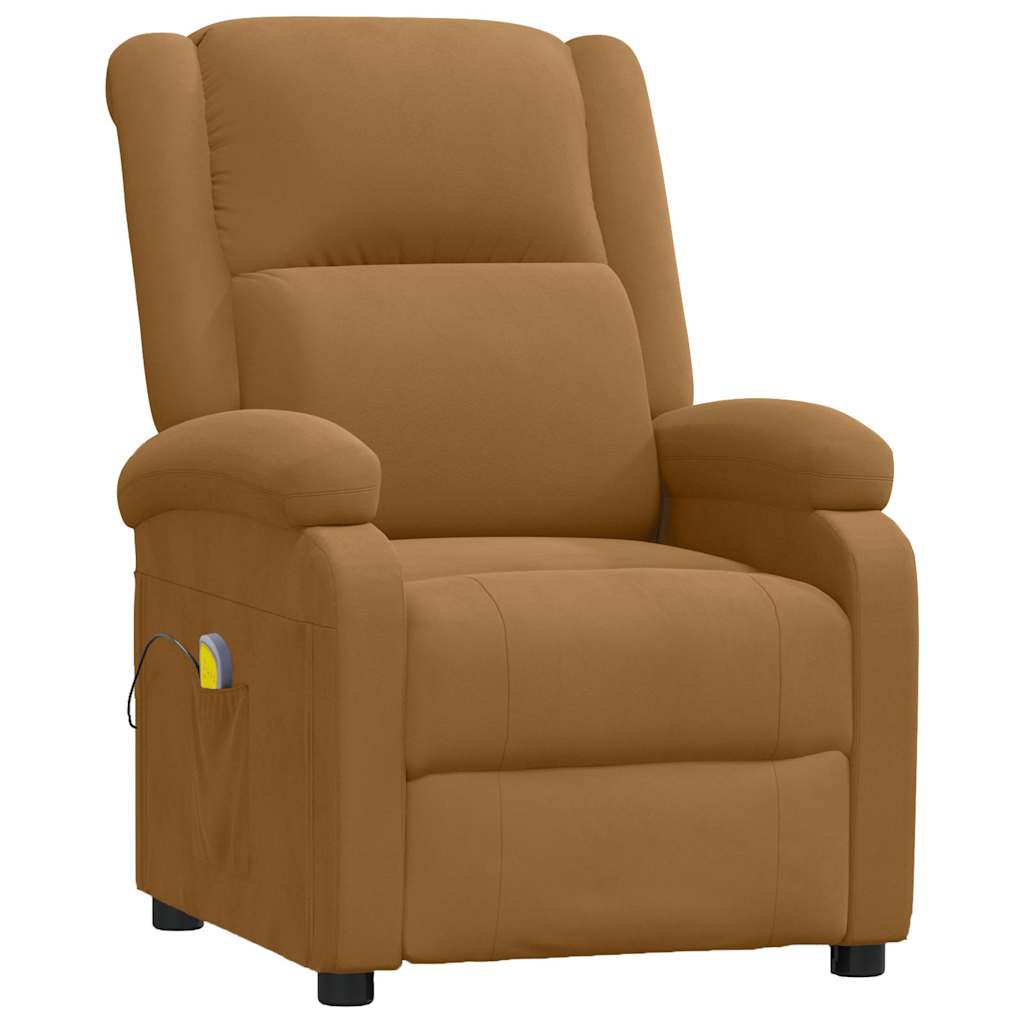 vidaXL Massagestoel fluweel lichtgrijs