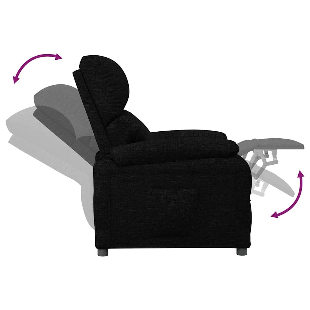 vidaXL Fauteuil verstelbaar stof zwart
