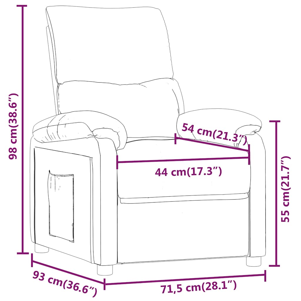 vidaXL Fauteuil verstelbaar stof zwart