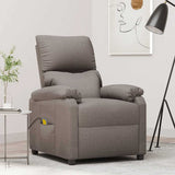 vidaXL Massage Recliner Fabric Cream