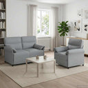vidaXL Sofa Set 2 pcs Light Grey Fabric