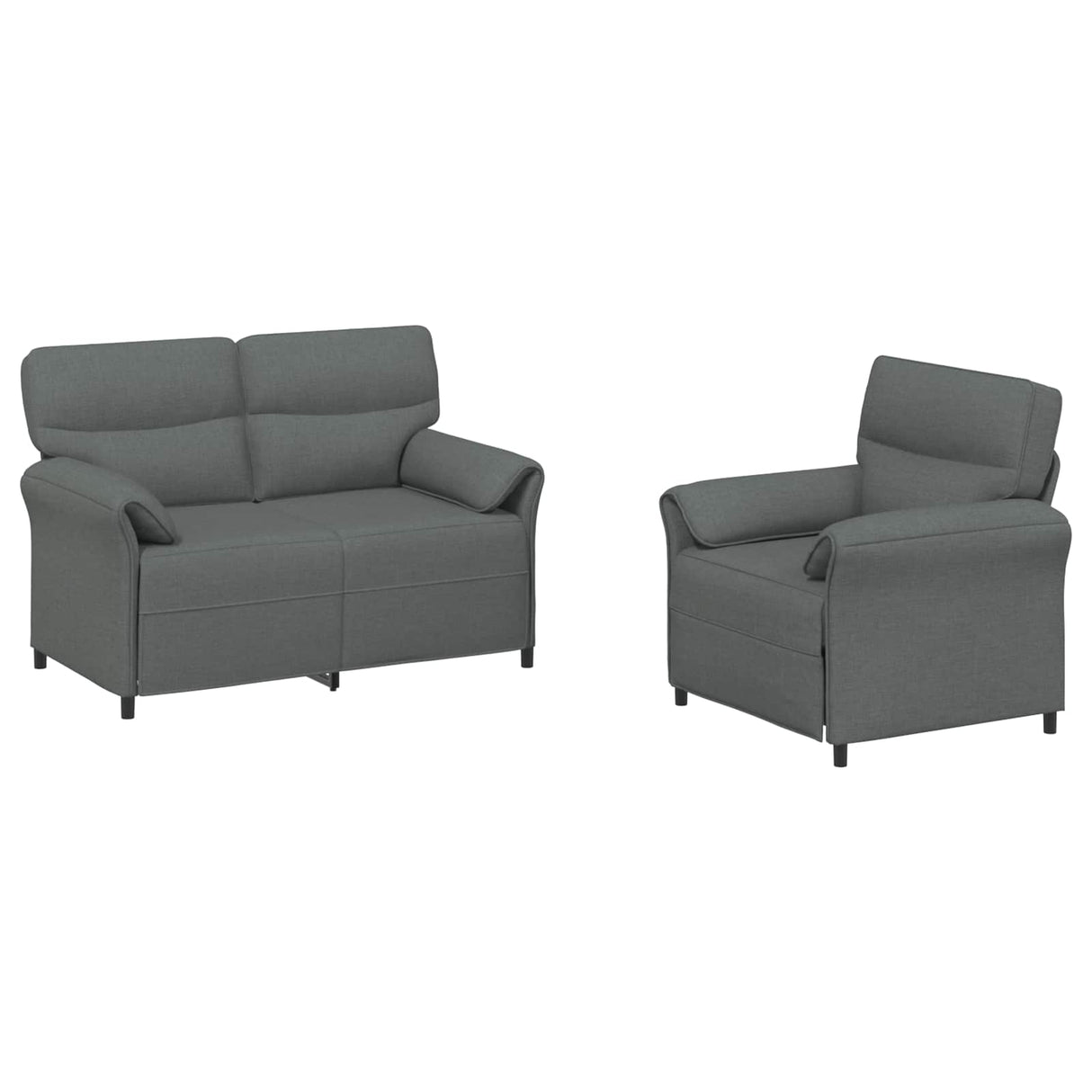 vidaXL Sofa Set 2 pcs Light Grey Fabric