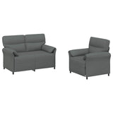 vidaXL Sofa Set 2 pcs Light Grey Fabric