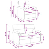 vidaXL Sofa Set 2 pcs Light Grey Fabric