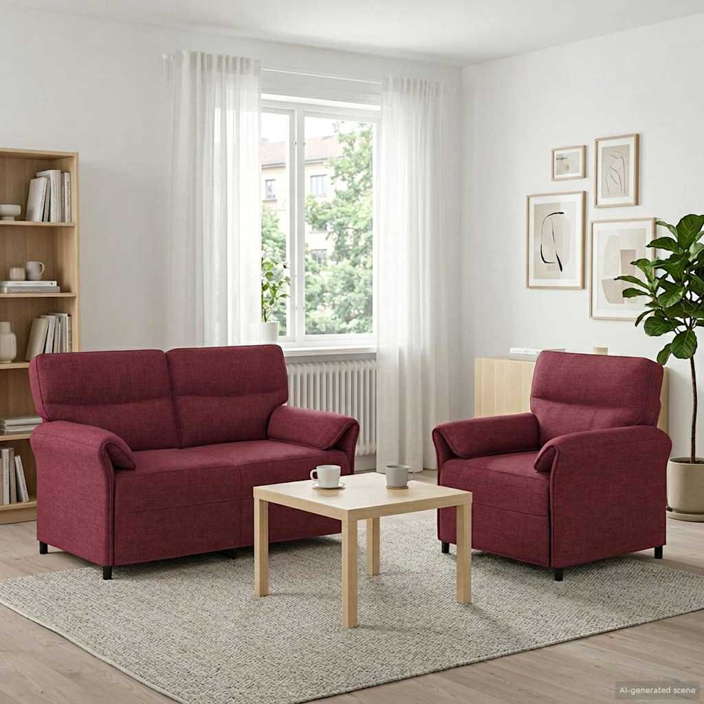vidaXL Sofa Set 2 pcs Light Grey Fabric