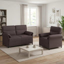 vidaXL Sofa Set 2 pcs Light Grey Fabric