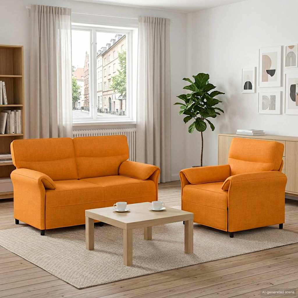 vidaXL Sofa Set 2 pcs Light Grey Fabric