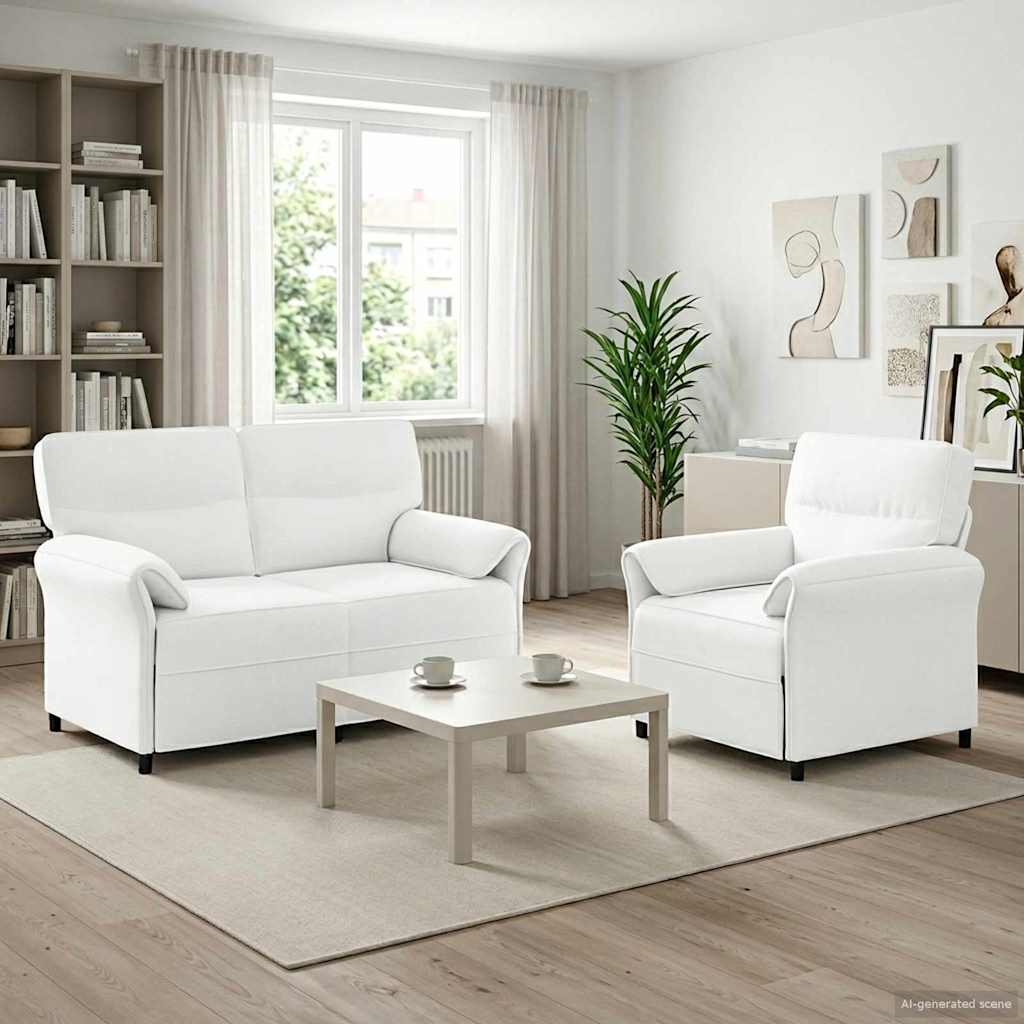 vidaXL Sofa Set 2 pcs Light Grey Fabric