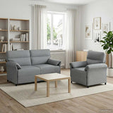 vidaXL Sofa Set 2 pcs Light Grey Fabric