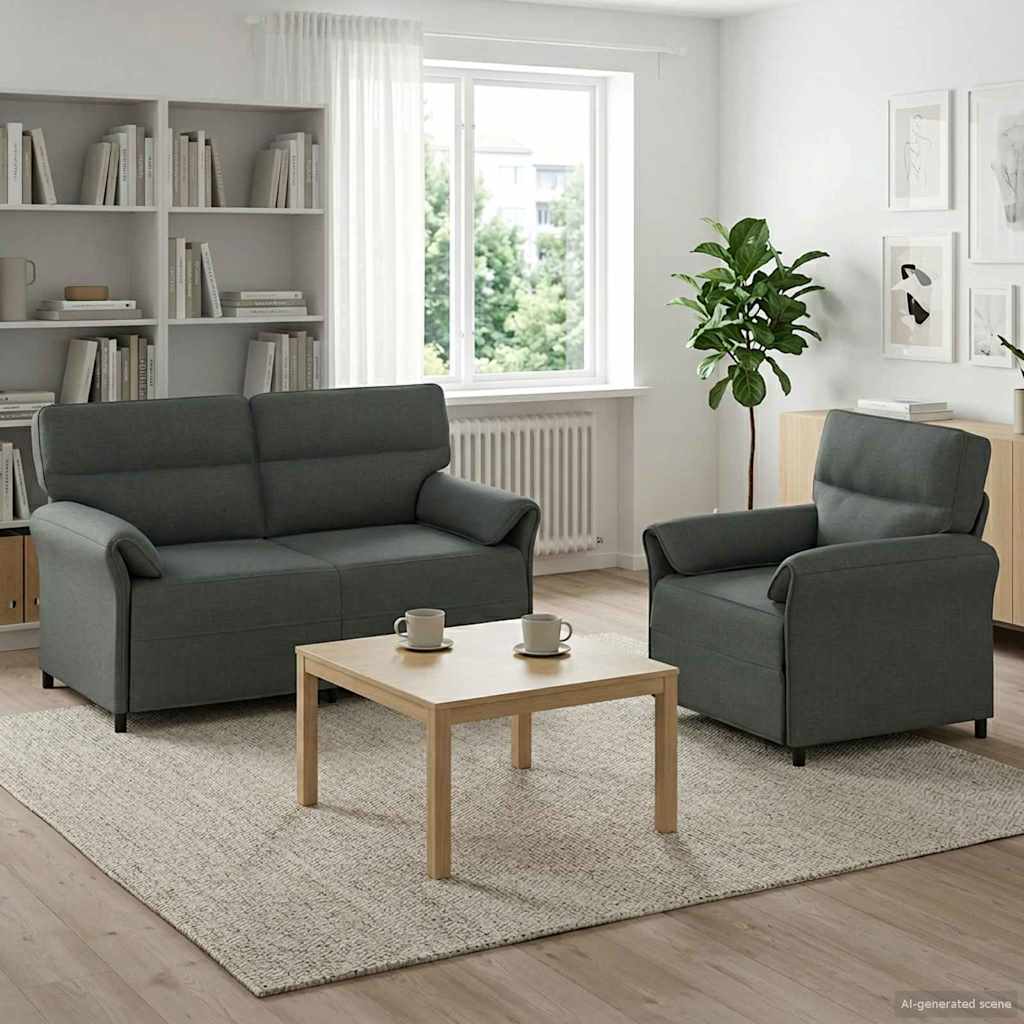 vidaXL Sofa Set 2 pcs Light Grey Fabric