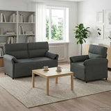 vidaXL Sofa Set 2 pcs Light Grey Fabric