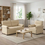 vidaXL Sofa Set 2 pcs Light Grey Fabric