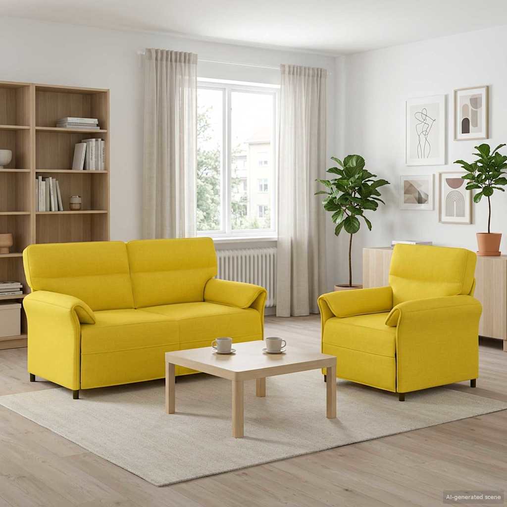 vidaXL Sofa Set 2 pcs Light Grey Fabric