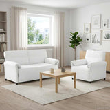 vidaXL Sofa Set 2 pcs Light Grey Fabric