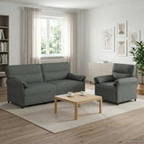 vidaXL Sofa Set 2 pcs Light Grey Fabric