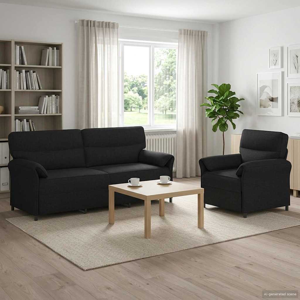 vidaXL Sofa Set 2 pcs Light Grey Fabric