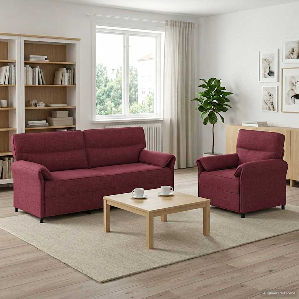 vidaXL Sofa Set 2 pcs Light Grey Fabric
